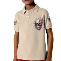 Fresh Out Of F Watercolor Skull Kid Polo Shirt - Wonder Print Shop