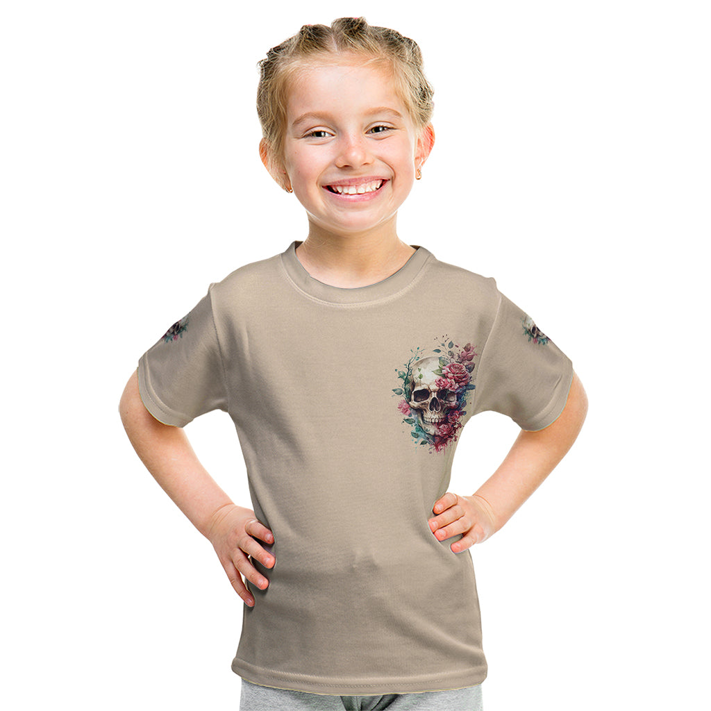 Fresh Out Of F Watercolor Skull Kid T Shirt - Wonder Print Shop