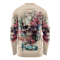 Fresh Out Of F Watercolor Skull Long Sleeve Shirt - Wonder Print Shop