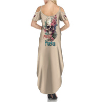Fresh Out Of F Watercolor Skull Summer Maxi Dress - Wonder Print Shop
