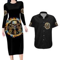 Now I Lay Me Down To Sleep Couples Matching Long Sleeve Bodycon Dress and Hawaiian Shirt - Wonder Print Shop