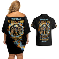 Now I Lay Me Down To Sleep Couples Matching Off Shoulder Short Dress and Hawaiian Shirt - Wonder Print Shop