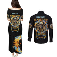 Now I Lay Me Down To Sleep Couples Matching Puletasi Dress and Long Sleeve Button Shirt - Wonder Print Shop