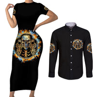 Now I Lay Me Down To Sleep Couples Matching Short Sleeve Bodycon Dress and Long Sleeve Button Shirt - Wonder Print Shop