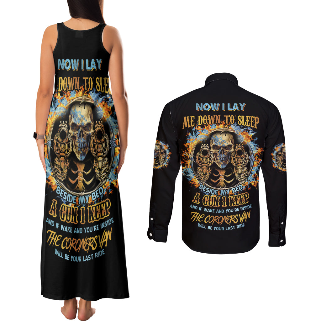 Now I Lay Me Down To Sleep Couples Matching Tank Maxi Dress and Long Sleeve Button Shirt - Wonder Print Shop