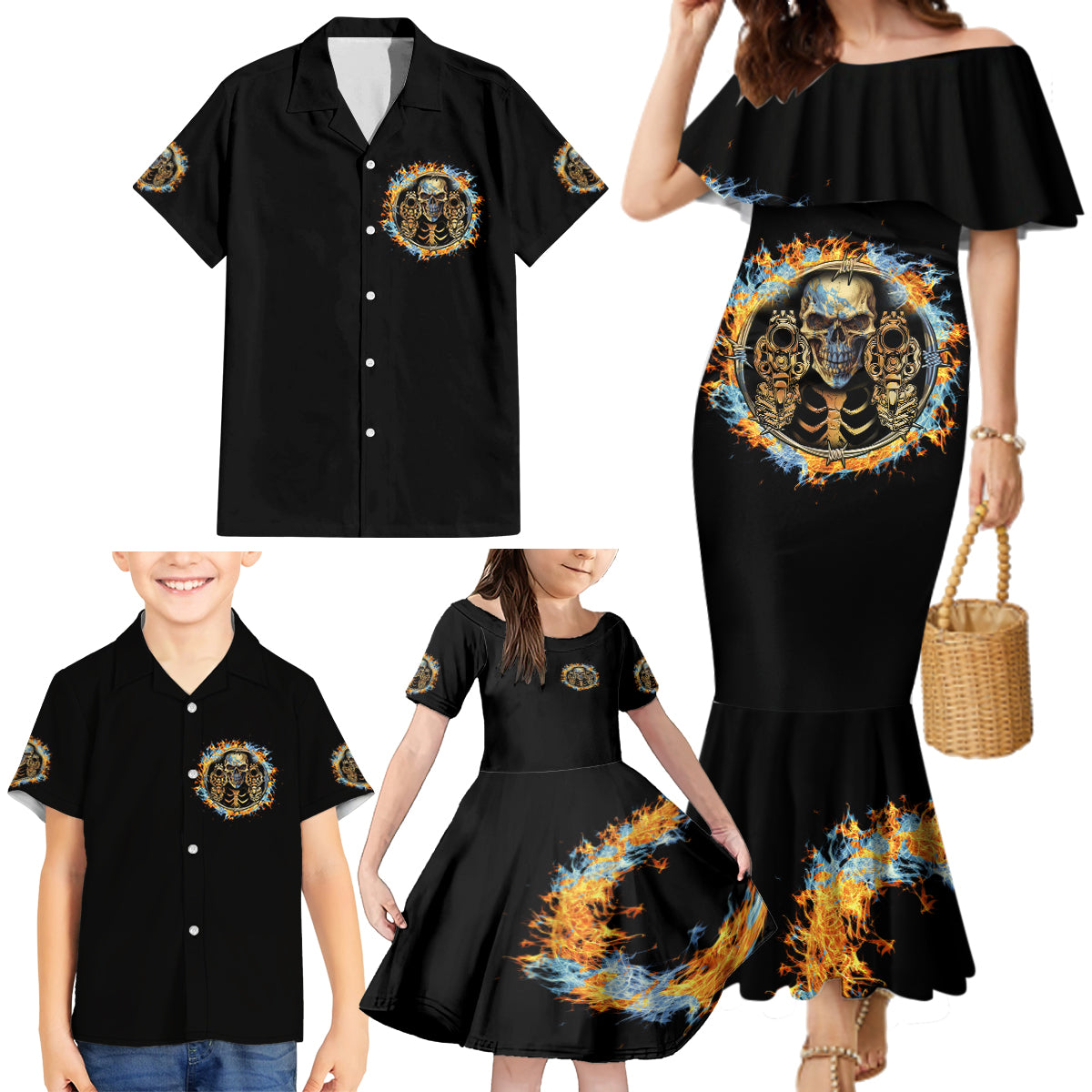Now I Lay Me Down To Sleep Family Matching Mermaid Dress and Hawaiian Shirt - Wonder Print Shop