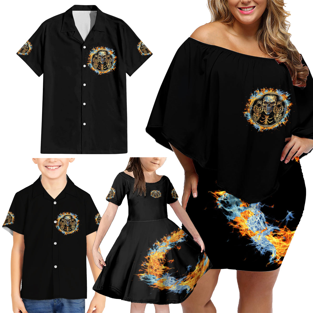 Now I Lay Me Down To Sleep Family Matching Off Shoulder Short Dress and Hawaiian Shirt - Wonder Print Shop