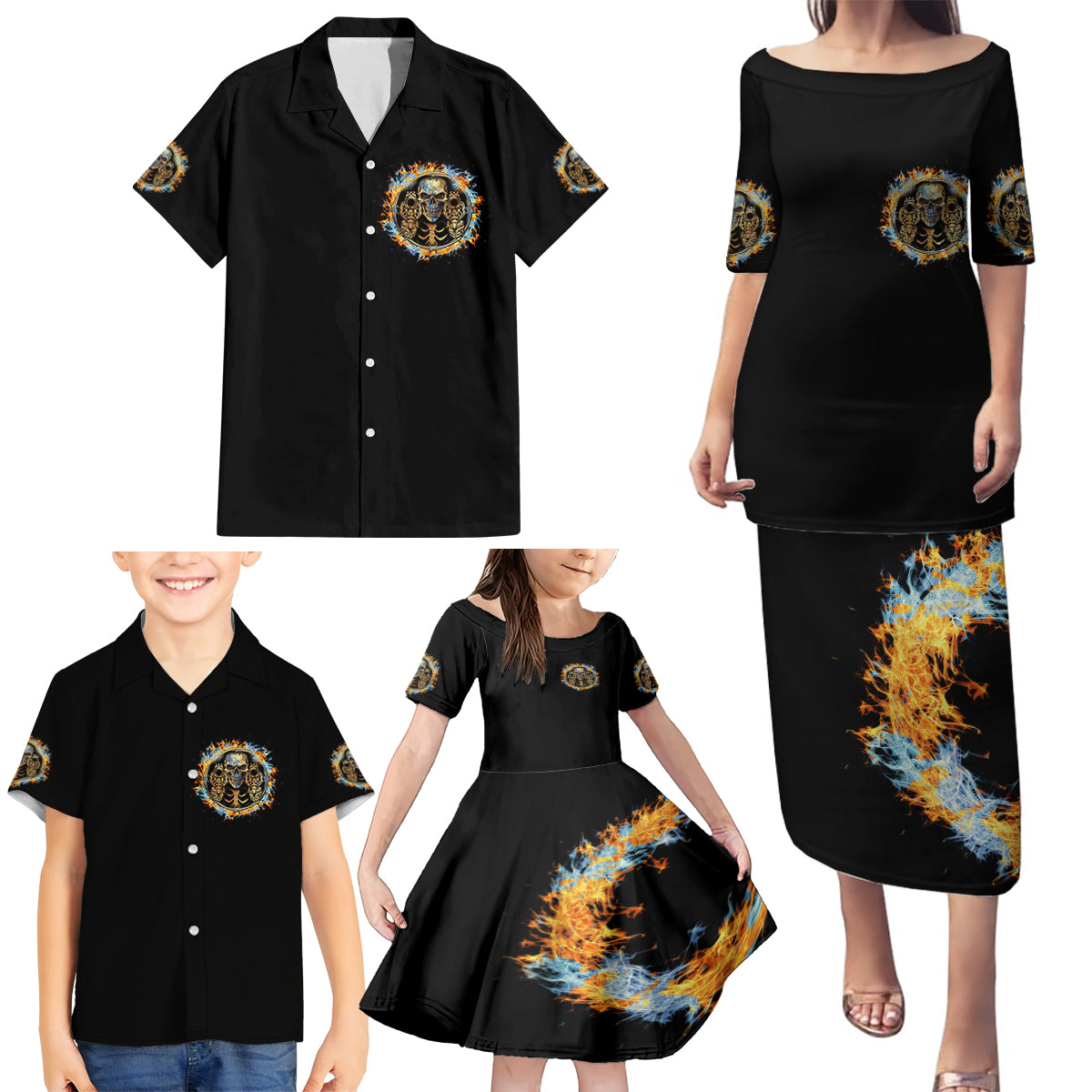 Now I Lay Me Down To Sleep Family Matching Puletasi Dress and Hawaiian Shirt - Wonder Print Shop