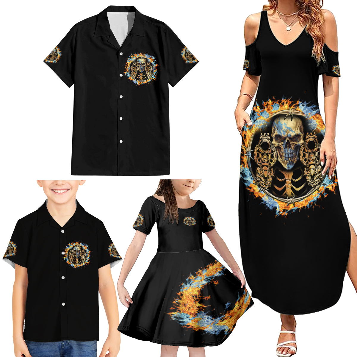 Now I Lay Me Down To Sleep Family Matching Summer Maxi Dress and Hawaiian Shirt - Wonder Print Shop