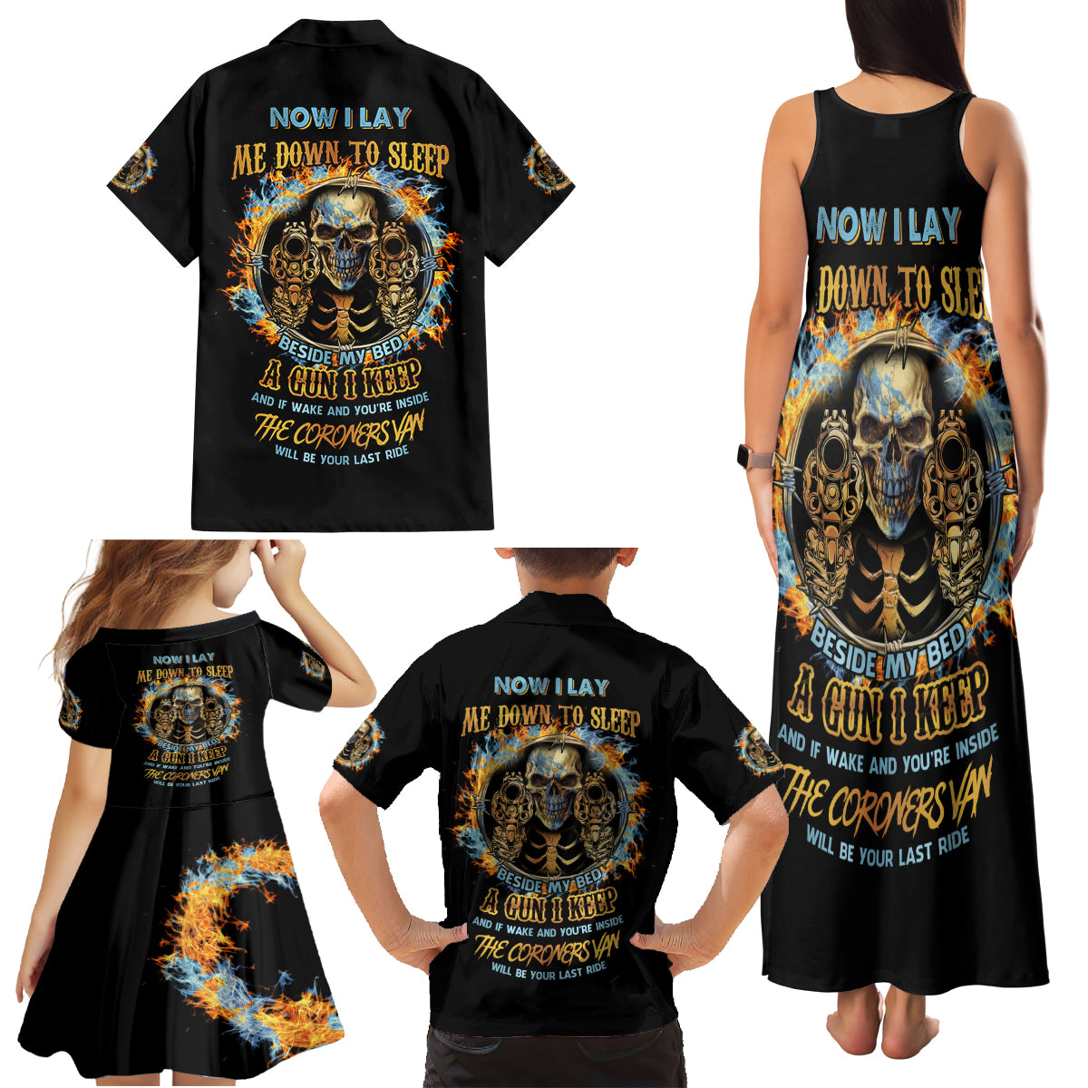 Now I Lay Me Down To Sleep Family Matching Tank Maxi Dress and Hawaiian Shirt - Wonder Print Shop