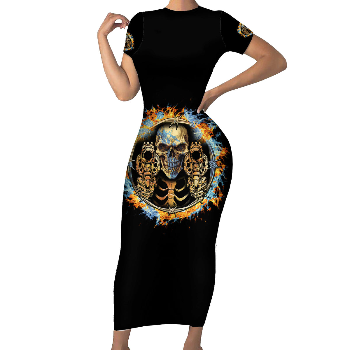 Now I Lay Me Down To Sleep Short Sleeve Bodycon Dress - Wonder Print Shop