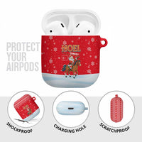 Turkey Christmas AirPods Case with Santa on Horse Red Snowflake Pattern and Crescent Star - Wonder Print Shop
