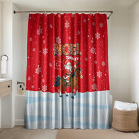 Turkey Christmas Bathroom Set with Santa on Horse Red Snowflake Pattern and Crescent Star - Wonder Print Shop