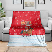 Turkey Christmas Blanket with Santa on Horse Red Snowflake Pattern and Crescent Star - Wonder Print Shop