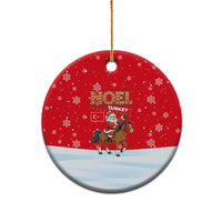 Turkey Christmas Ceramic Ornament with Santa on Horse Red Snowflake Pattern and Crescent Star - Wonder Print Shop