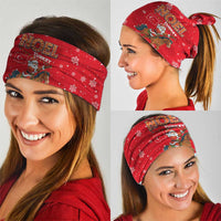 Turkey Christmas Neck Gaiter with Santa on Horse Red Snowflake Pattern and Crescent Star - Wonder Print Shop