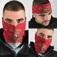 Turkey Christmas Neck Gaiter with Santa on Horse Red Snowflake Pattern and Crescent Star - Wonder Print Shop