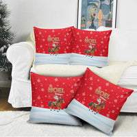 Turkey Christmas Pillow Cover with Santa on Horse Red Snowflake Pattern and Crescent Star - Wonder Print Shop