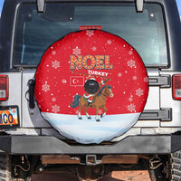 Turkey Christmas Spare Tire Cover with Santa on Horse Red Snowflake Pattern and Crescent Star - Wonder Print Shop