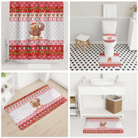 Turkey Christmas Bathroom Set with Santa Turkey Red Crescent Pattern Snowmen and Festive Lights - Wonder Print Shop