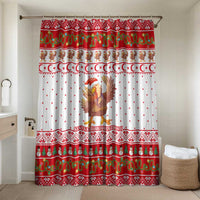 Turkey Christmas Bathroom Set with Santa Turkey Red Crescent Pattern Snowmen and Festive Lights - Wonder Print Shop