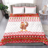 Turkey Christmas Bedding Set with Santa Turkey Red Crescent Pattern Snowmen and Festive Lights - Wonder Print Shop