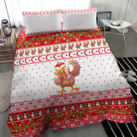Turkey Christmas Bedding Set with Santa Turkey Red Crescent Pattern Snowmen and Festive Lights - Wonder Print Shop