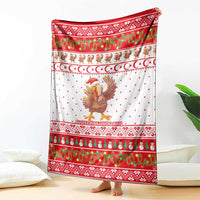 Turkey Christmas Blanket with Santa Turkey Red Crescent Pattern Snowmen and Festive Lights - Wonder Print Shop