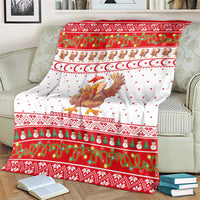 Turkey Christmas Blanket with Santa Turkey Red Crescent Pattern Snowmen and Festive Lights - Wonder Print Shop