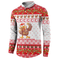 Turkey Christmas Button Sweatshirt with Santa Turkey Red Crescent Pattern Snowmen and Festive Lights - Wonder Print Shop