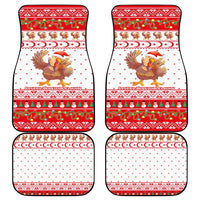 Turkey Christmas Car Mats with Santa Turkey Red Crescent Pattern Snowmen and Festive Lights - Wonder Print Shop
