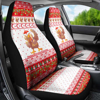 Turkey Christmas Car Seat Cover with Santa Turkey Red Crescent Pattern Snowmen and Festive Lights - Wonder Print Shop