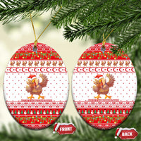 Turkey Christmas Ceramic Ornament with Santa Turkey Red Crescent Pattern Snowmen and Festive Lights - Wonder Print Shop