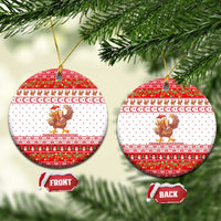 Turkey Christmas Ceramic Ornament with Santa Turkey Red Crescent Pattern Snowmen and Festive Lights - Wonder Print Shop