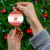 Turkey Christmas Ceramic Ornament with Santa Turkey Red Crescent Pattern Snowmen and Festive Lights - Wonder Print Shop