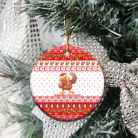 Turkey Christmas Ceramic Ornament with Santa Turkey Red Crescent Pattern Snowmen and Festive Lights - Wonder Print Shop