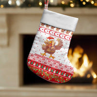 Turkey Christmas Stocking with Santa Turkey Red Crescent Pattern Snowmen and Festive Lights - Wonder Print Shop