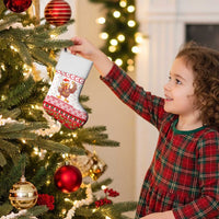 Turkey Christmas Stocking with Santa Turkey Red Crescent Pattern Snowmen and Festive Lights - Wonder Print Shop