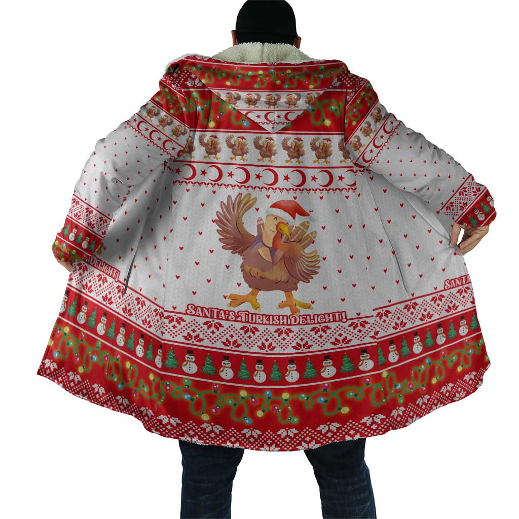 Turkey Christmas Cloak with Santa Turkey Red Crescent Pattern Snowmen and Festive Lights - Wonder Print Shop