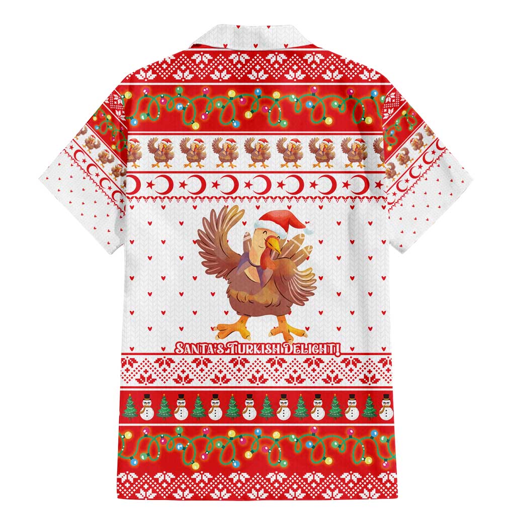 Turkey Christmas Family Matching Mermaid Dress and Hawaiian Shirt with Santa Turkey Red Crescent Pattern Snowmen and Festive Lights - Wonder Print Shop