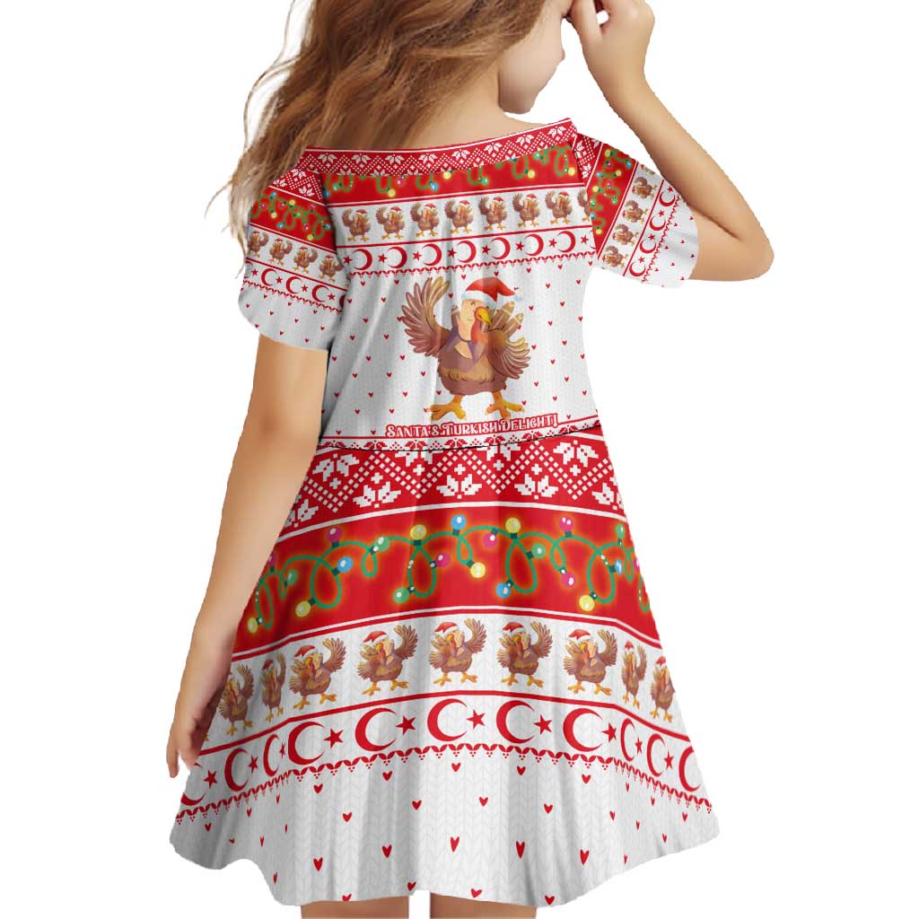 Turkey Christmas Family Matching Off Shoulder Maxi Dress and Hawaiian Shirt with Santa Turkey Red Crescent Pattern Snowmen and Festive Lights - Wonder Print Shop