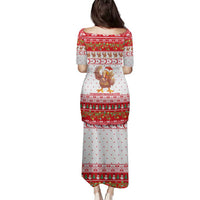 Turkey Christmas Family Matching Puletasi and Hawaiian Shirt with Santa Turkey Red Crescent Pattern Snowmen and Festive Lights - Wonder Print Shop