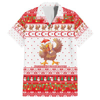 Turkey Christmas Family Matching Short Sleeve Bodycon Dress and Hawaiian Shirt with Santa Turkey Red Crescent Pattern Snowmen and Festive Lights - Wonder Print Shop