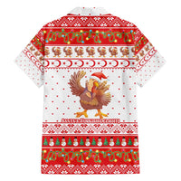 Turkey Christmas Family Matching Short Sleeve Bodycon Dress and Hawaiian Shirt with Santa Turkey Red Crescent Pattern Snowmen and Festive Lights - Wonder Print Shop