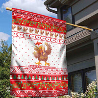 Turkey Christmas Garden Flag with Santa Turkey Red Crescent Pattern Snowmen and Festive Lights - Wonder Print Shop