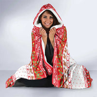 Turkey Christmas Hooded Blanket with Santa Turkey Red Crescent Pattern Snowmen and Festive Lights - Wonder Print Shop
