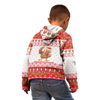 Turkey Christmas Kid Hoodie with Santa Turkey Red Crescent Pattern Snowmen and Festive Lights - Wonder Print Shop