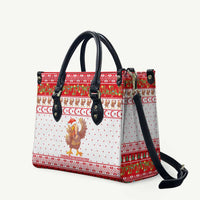 Turkey Christmas Leather Bag with Santa Turkey Red Crescent Pattern Snowmen and Festive Lights - Wonder Print Shop