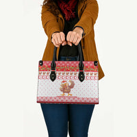 Turkey Christmas Leather Bag with Santa Turkey Red Crescent Pattern Snowmen and Festive Lights - Wonder Print Shop