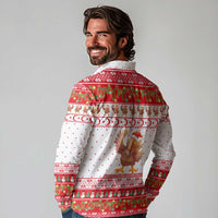 Turkey Christmas Long Sleeve Polo Shirt with Santa Turkey Red Crescent Pattern Snowmen and Festive Lights - Wonder Print Shop